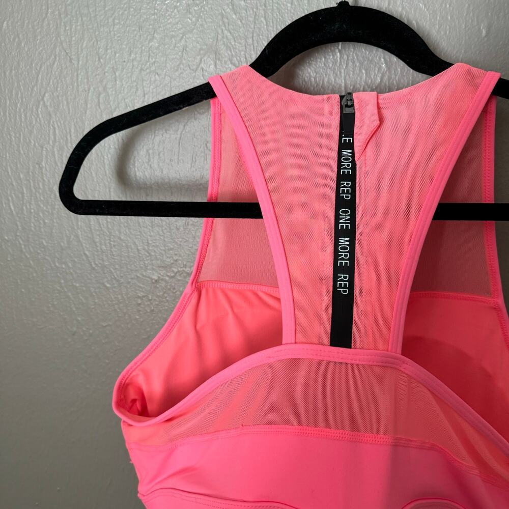 ZYIA Hot Pink Mesh High Neck Sports Bra Size XXL casual comfort everyday zip up - Picture 6 of 8